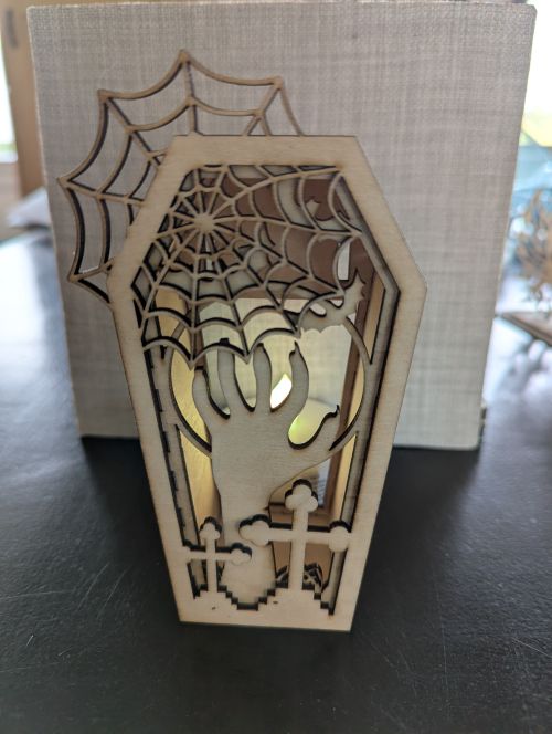 photophore Cercueil en bois