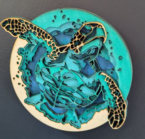 Sculpture tortue marine en relief
