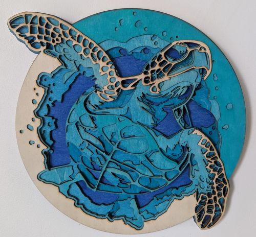 Sculpture tortue marine en relief
